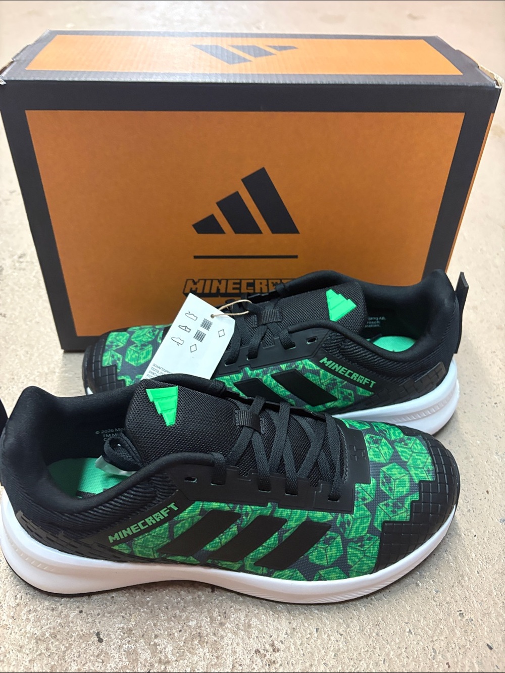 adidas Kids Black & Green Minecraft Sneakers